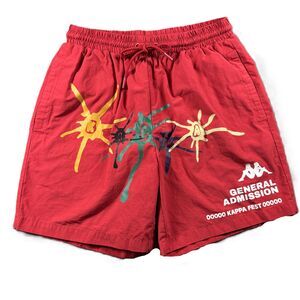 Kappa Men Shorts NWOT General Admission Graphic All Over Print Red Small M150